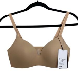 New  Knix Wingwoman Bra Womens 32B Beige Tan Wireless Comfort Contour